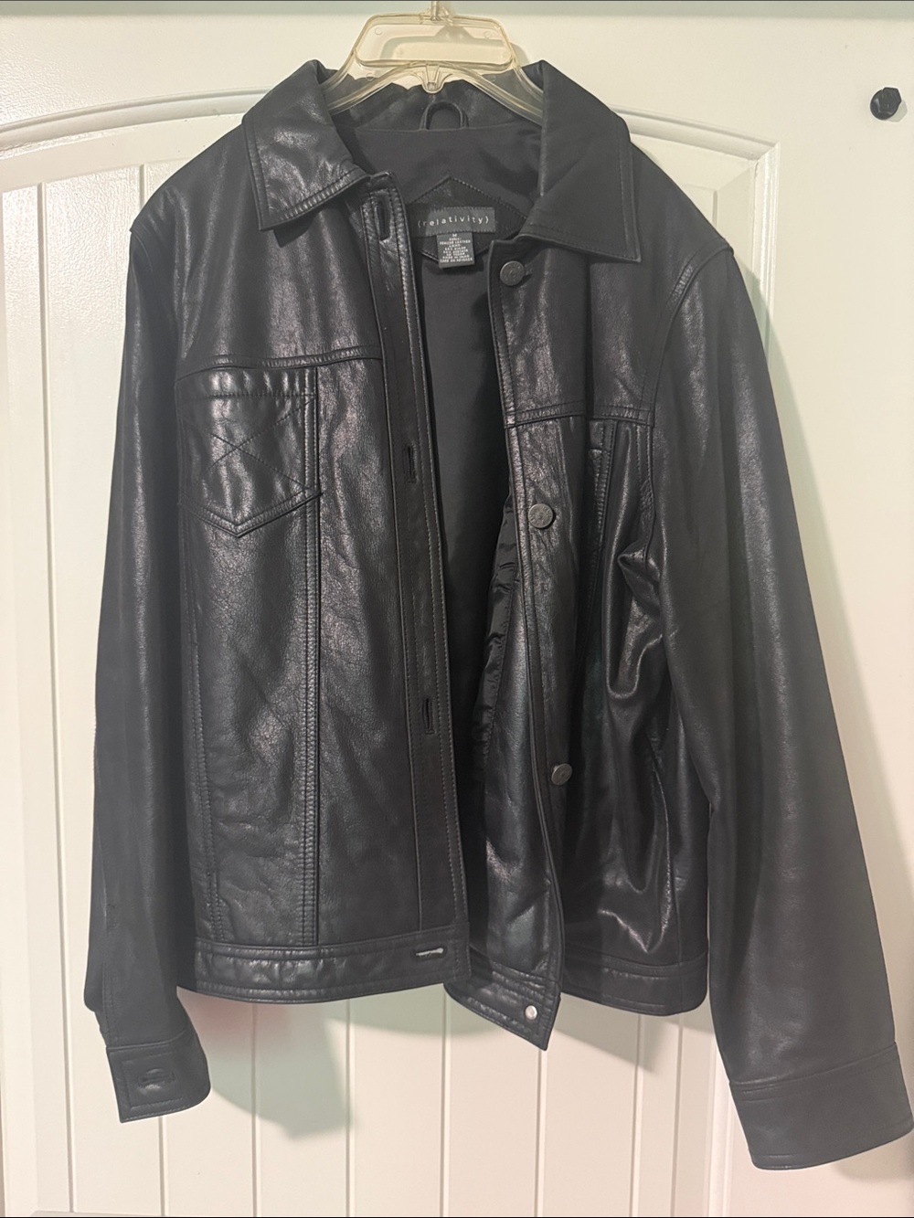 Danier Black Leather Bomber Jacket
